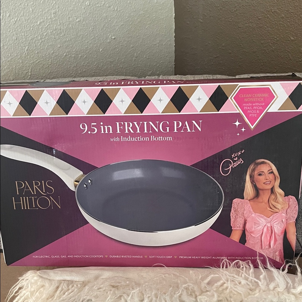 Paris Hilton Pink and Gray Frying Pan with Induction Bottom